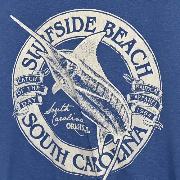 Men’s Surfside Beach tee in blue. No tag, size XL. - Picture 4 of 6